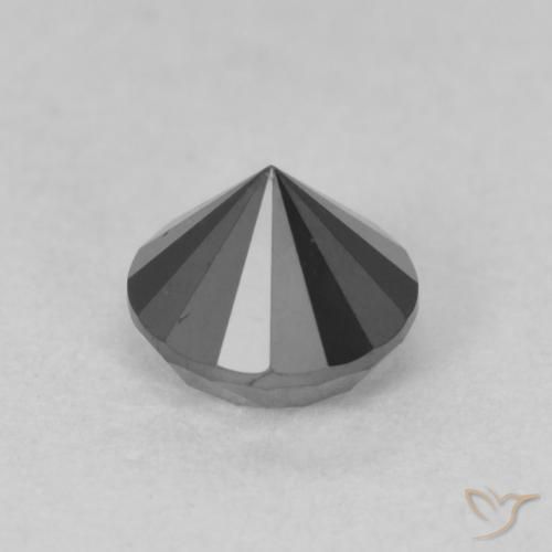 Diamante Nero naturale da 0.80 ct, Rotondo, Opaco