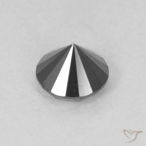 Diamante Nero naturale da 0.61 ct, Taglio rotondo, Opaco
