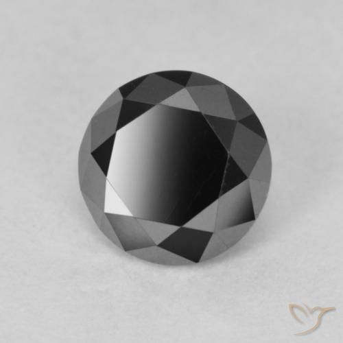 Diamante Nero naturale da 0.88 ct, Rotondo, Opaco