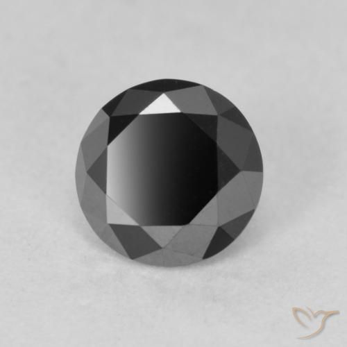Diamante Nero naturale da 0.80 ct, Rotondo, Opaco