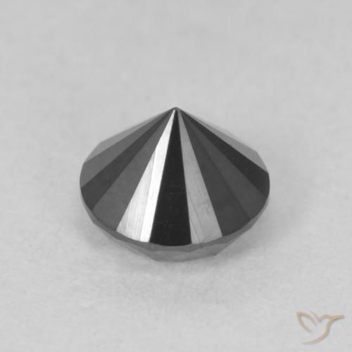 Diamante Nero naturale da 0.80 ct, Rotondo, Opaco