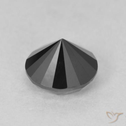 Diamante Nero naturale da 0.91 ct, Rotondo, Opaco