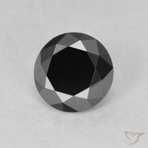 0.78ct Naturale Nero Diamante, Rotondo, Opaco