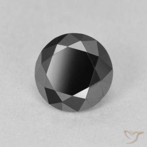 Diamante Nero naturale da 0.78 ct, Rotondo, Opaco
