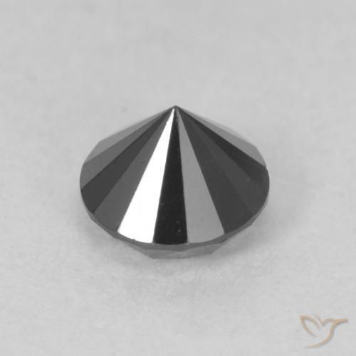 Diamante Nero naturale da 0.78 ct, Rotondo, Opaco