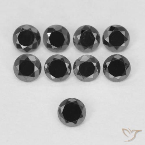 0.03ct Naturale Nero Diamante, Rotondo, Opaco