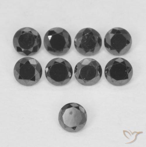 Diamante Nero naturale da 0.03 ct, Rotondo, Opaco