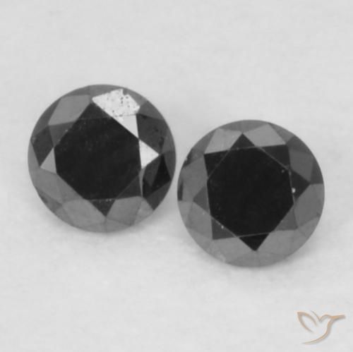 0.12ctw Naturale Nero Diamante, Rotondo, Opaco