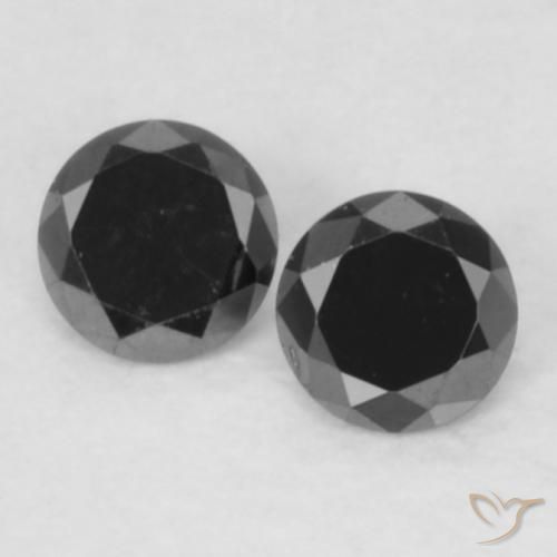 0.11ctw Naturale Nero Diamante, Rotondo, Opaco