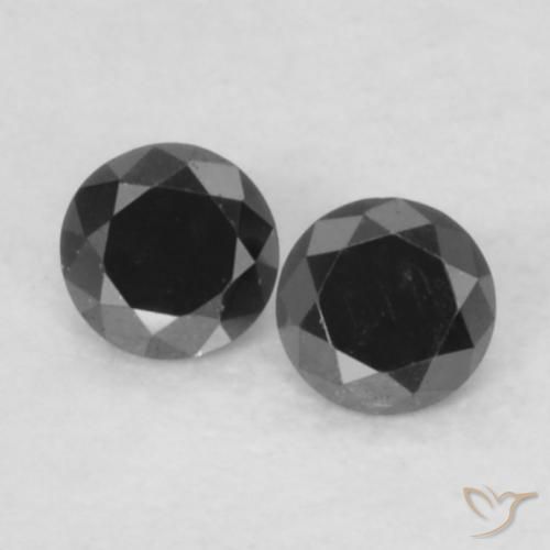 0.09ctw Naturale Nero Diamante, Rotondo, Opaco