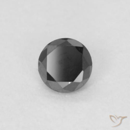 Diamante Nero naturale da 0.04 ct, Rotondo, Opaco
