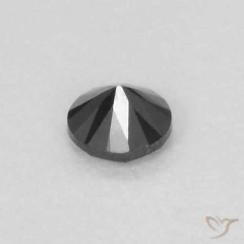 Diamante Nero naturale da 0.04 ct, Rotondo, Opaco