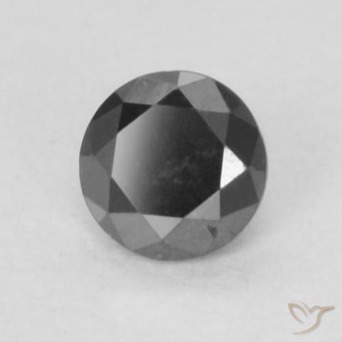 Diamante Nero naturale da 0.09 ct, Rotondo, Opaco