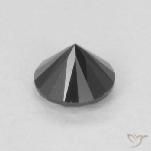 Diamante Nero naturale da 0.09 ct, Rotondo, Opaco