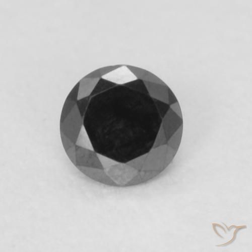 0.06ct Naturale Nero Diamante, Rotondo, Opaco