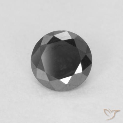 Diamante Nero naturale da 0.06 ct, Rotondo, Opaco