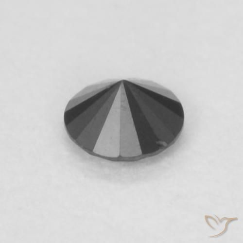 Diamante Nero naturale da 0.06 ct, Rotondo, Opaco