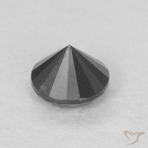 Diamante Nero naturale da 0.05 ct, Rotondo, Opaco