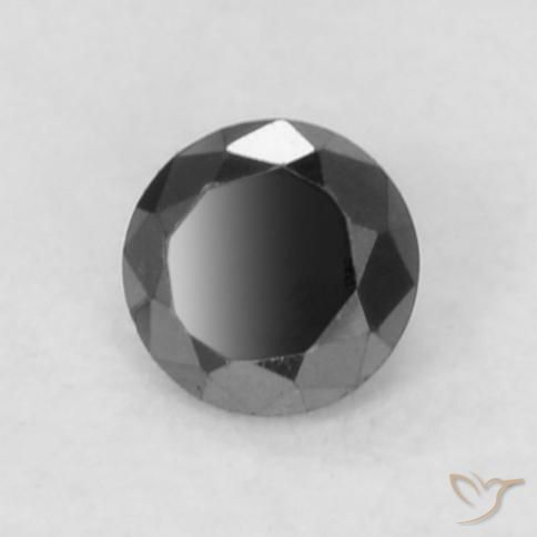 Diamante Nero naturale da 0.04 ct, Rotondo, Opaco