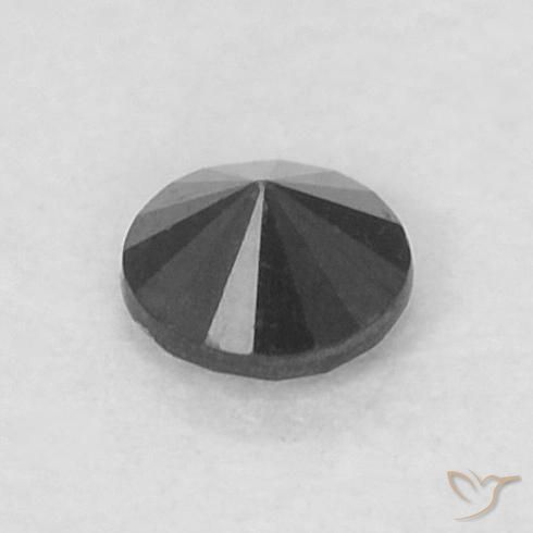 Diamante Nero naturale da 0.04 ct, Rotondo, Opaco