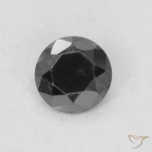0.05ct Naturale Nero Diamante, Rotondo, Opaco