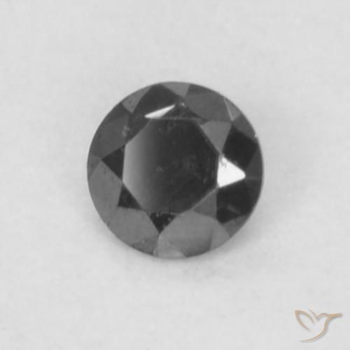 Diamante Nero naturale da 0.05 ct, Rotondo, Opaco