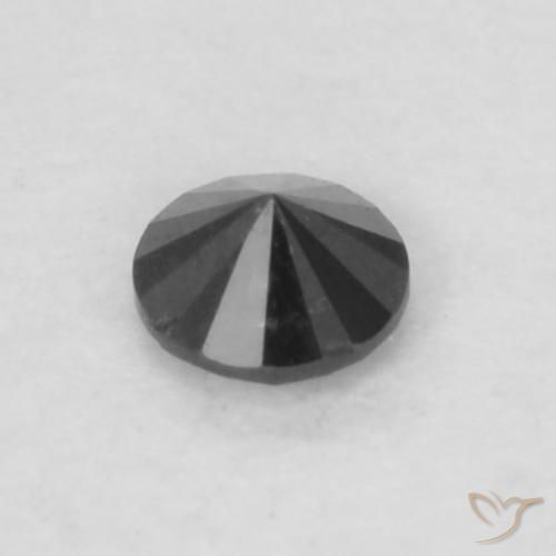Diamante Nero naturale da 0.05 ct, Rotondo, Opaco