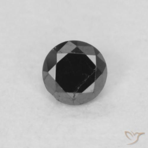 0.04ct Naturale Nero Diamante, Rotondo, Opaco