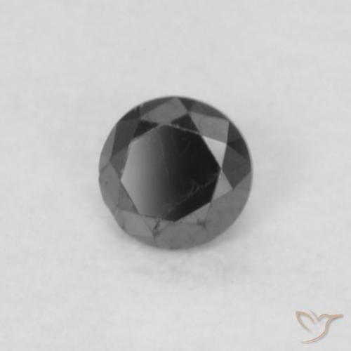 Diamante Nero naturale da 0.04 ct, Rotondo, Opaco