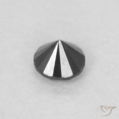 Diamante Nero naturale da 0.04 ct, Rotondo, Opaco