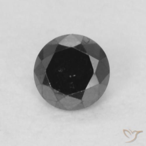 0.05ct Naturale Nero Diamante, Rotondo, Opaco