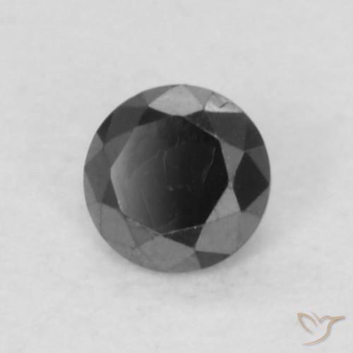 Diamante Nero naturale da 0.05 ct, Rotondo, Opaco