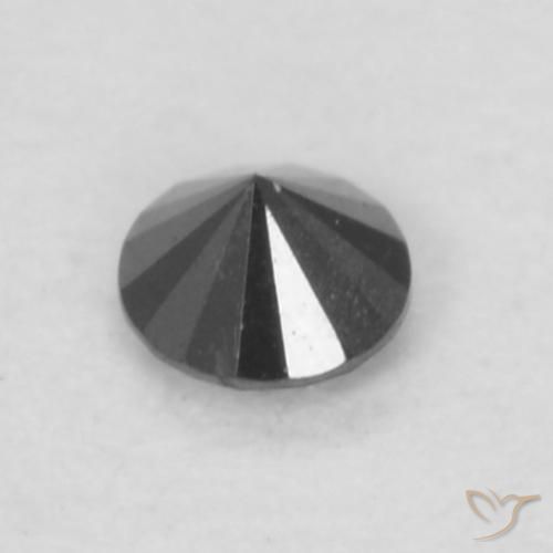 Diamante Nero naturale da 0.05 ct, Rotondo, Opaco