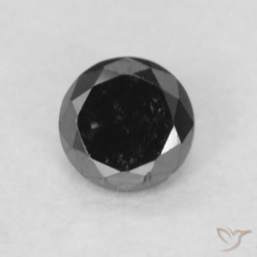 0.06ct Naturale Nero Diamante, Rotondo, Opaco