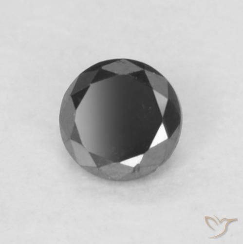 Diamante Nero naturale da 0.06 ct, Rotondo, Opaco