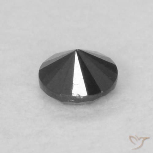Diamante Nero naturale da 0.06 ct, Rotondo, Opaco