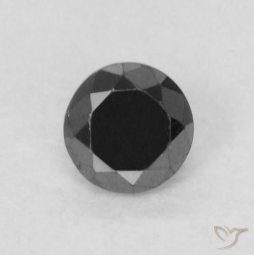 0.06ct Naturale Nero Diamante, Rotondo, Opaco