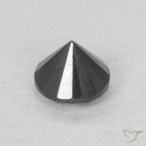 Diamante Nero naturale da 0.06 ct, Rotondo, Opaco