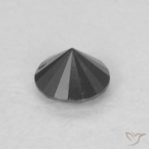 Diamante Nero naturale da 0.05 ct, Rotondo, Opaco