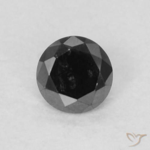 0.05ct Naturale Nero Diamante, Rotondo, Opaco