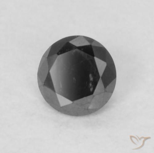 Diamante Nero naturale da 0.05 ct, Rotondo, Opaco