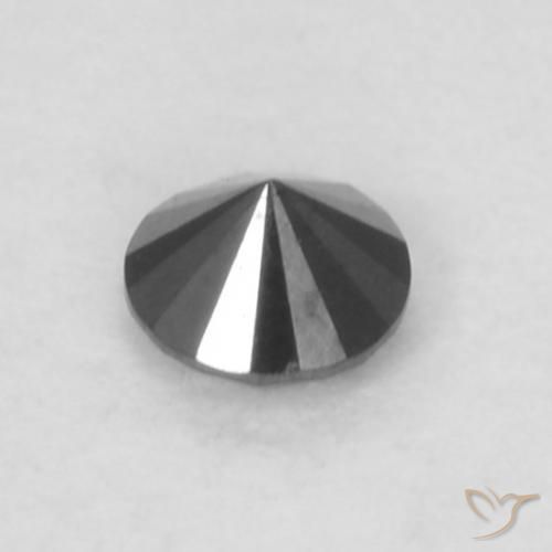 Diamante Nero naturale da 0.05 ct, Rotondo, Opaco