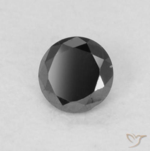 Diamante Nero naturale da 0.05 ct, Rotondo, Opaco