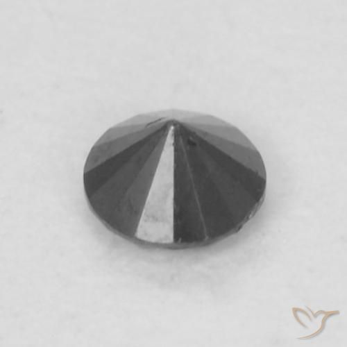 Diamante Nero naturale da 0.05 ct, Rotondo, Opaco