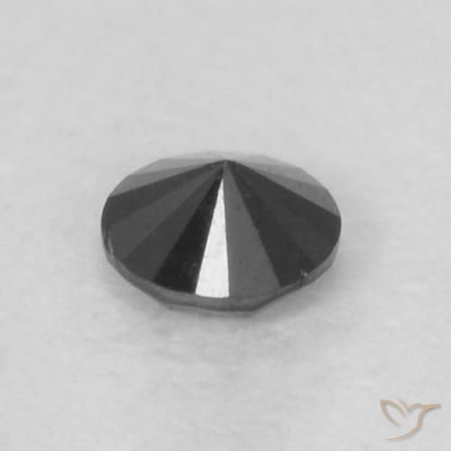 Diamante Nero naturale da 0.05 ct, Rotondo, Opaco