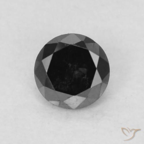 0.05ct Naturale Nero Diamante, Rotondo, Opaco
