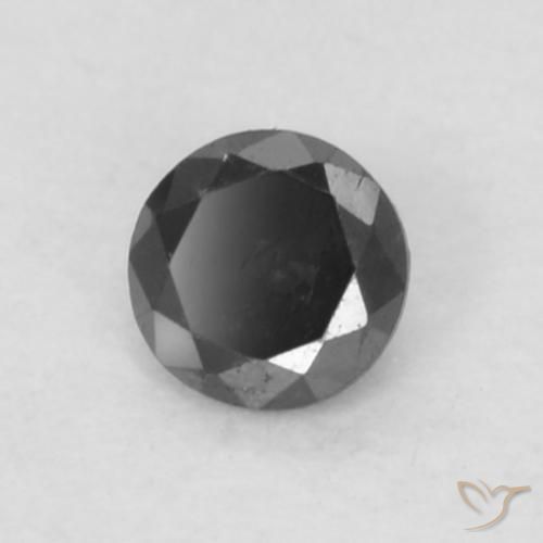 Diamante Nero naturale da 0.05 ct, Rotondo, Opaco