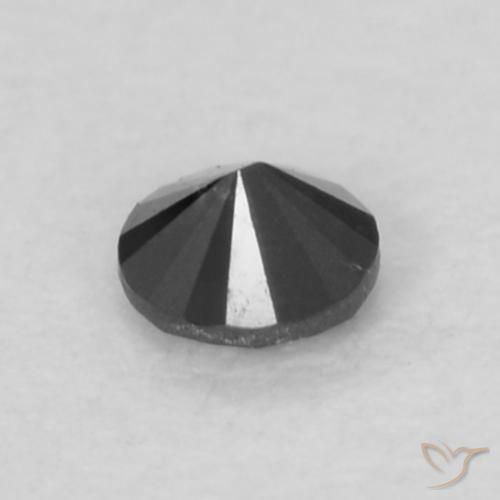 Diamante Nero naturale da 0.05 ct, Rotondo, Opaco
