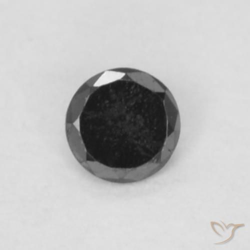 0.04ct Naturale Nero Diamante, Rotondo, Opaco