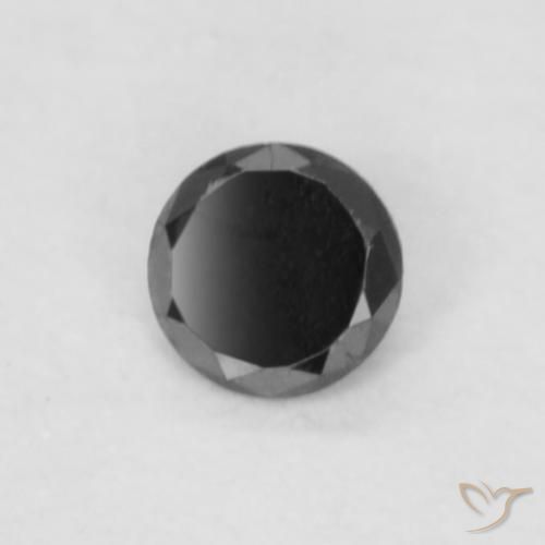 Diamante Nero naturale da 0.04 ct, Rotondo, Opaco